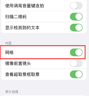 大安苹果手机维修网点分享iPhone如何开启九宫格构图功能 